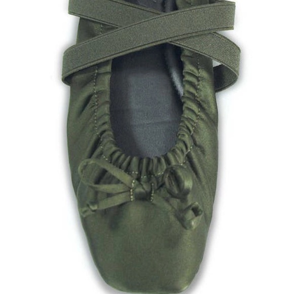 Olive Satin Ballet Shoe - Picture 4 of 5